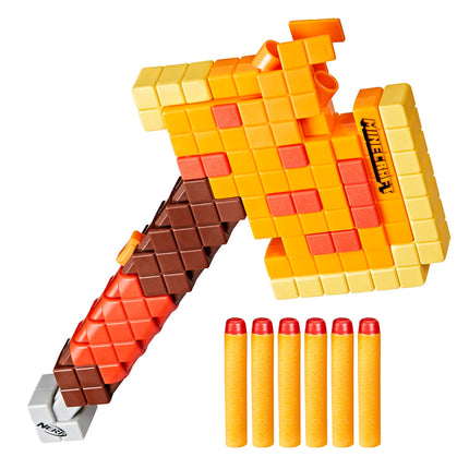 Nerf Minecraft Firebrand, Dart Blasting Axe, 6 Eli