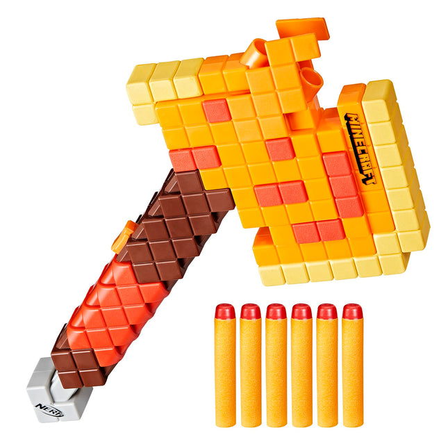 Nerf Minecraft Firebrand, Dart Blasting Axe, 6 Eli