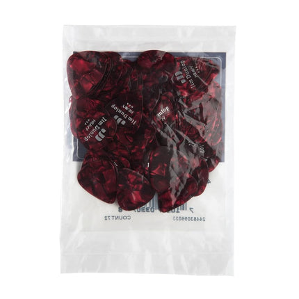Dunlop 483R09HV Genuine Celluloid, Red Pearloid, Heavy, 72/Bag