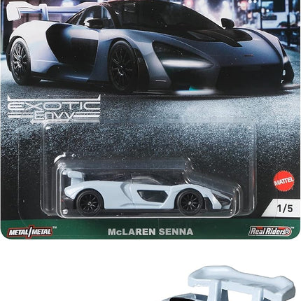 Hot Wheels Die Cast Modell McLAREN Senna - 1:64 Scale, Length 7 cm Premium Real Riders GRJ78