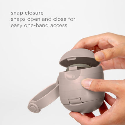 Ubbi On-The-Go Dual Pacifier Holder, Keep's Baby's Binkies Clean and Accessible, Portable for Travel, Diaper Bag Accessory Must Have for Newborns, Taupe