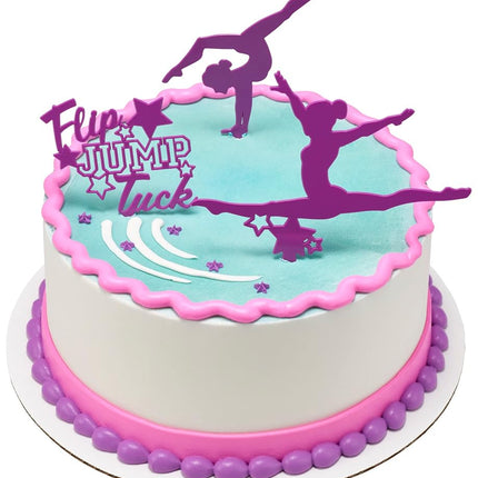 DecoPac 26253 CakeDecorating kit-Flip Jump Tuck Cake and Cupcake Toppers for Birthdays and Parties, 1 SET, Purple