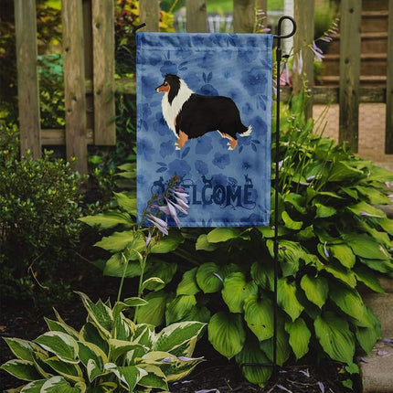 Caroline's Treasures CK6236GF Collie Welcome Garden Flag, Mailbox Flag or Decorative Yard Flag Banner Outside Patio Artwork for your Yard or Flower Beds,