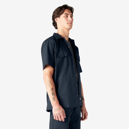 Chemise de travail Dickies pour homme à manches courtes, Marine, 4TG Grand et Taille haute