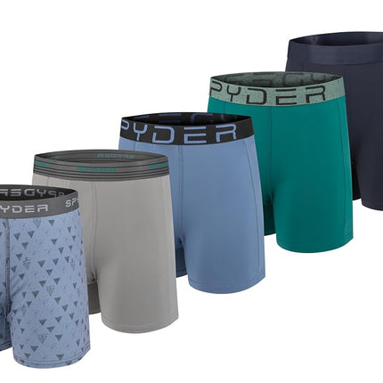 Spyder Mens Boxer Briefs 5 Pack Poly Spandex Perfo