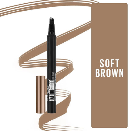 Maybelline TattooStudio Brow Tint Pen Makeup, Soft Brown, 0.037 fl. oz.