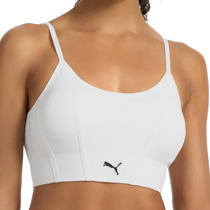 PUMA Women's 2 Pack Seamless Sports Bra, Opaque, White/Black, L