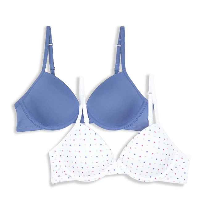 Hanes Girls' Molded Underwire Bra 2-Pack, Multi Do