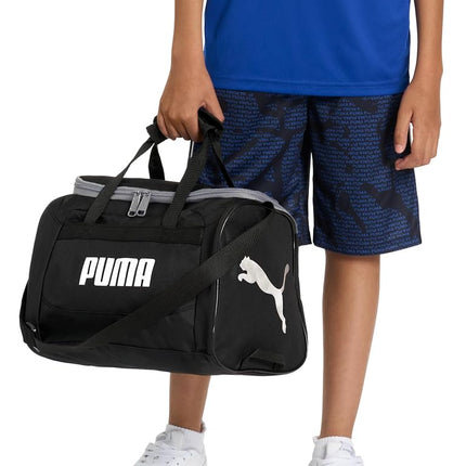 PUMA Kids' Evercat Transformation Duffel, Black/Silver, One Size