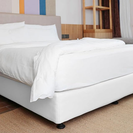 Box Spring Cover Queen Size - Jersey Knit & Stretchy Wrap Around 4 Sides Bed Skirt for Hotel & Home - Queen/Queen XL, White