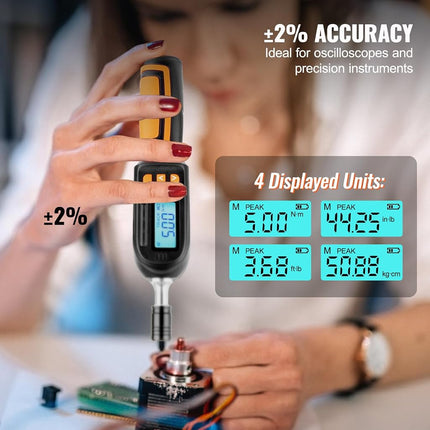 VEVOR Digital Torque Wrench, 1/4" Drive Torque Screwdriver with LCD, 2.65-70.67 in-lbs Torque Range, 0.01 N.m Increment Torque Screwdriver with Bits & Case