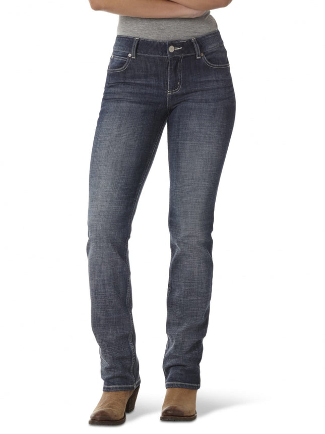 Wrangler Women's Western Mid Rise Stretch Straight
