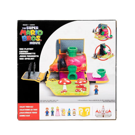 Super Mario Bros Movie Van Playset by Jakks Pacific, Officially Licensed, Transforming Vehicle Toy with 3 cm Mario Figure, Warp Pipe & Movie Scenes, Nintendo Action Figure Playset for Kids Ages 3+
