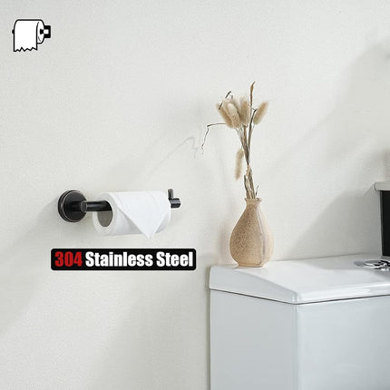 JQK Toilet Paper Holder Oil Rubbed Bronze, 5 Inch 304 Stainless Steel Thick 0.8mm Tissue Paper Dispenser for Bathroom, Hold Mega Rolls Wall Mount 2 Pack, TPH100-ORB-P2