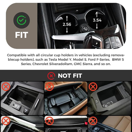 FLORICH Car Tray and Cup Holders, 360° Rotating Car Desk for Laptop, Upgraded Steering Wheel Tray, Car Food Tray Table for Eating, Automatic Center Console Cup Holder Universal Fit