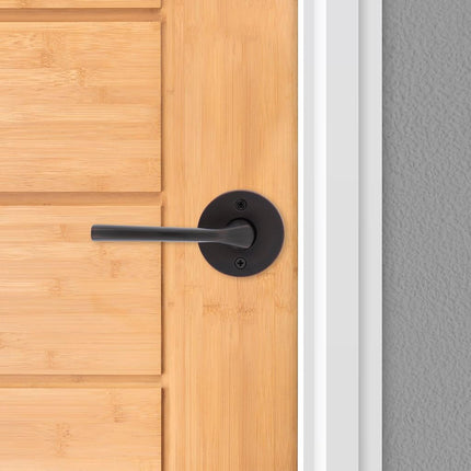Kwikset Lisbon Dummy Door Handle, Round Single Sided Lever for Closets, French Double Doors, and Pantry, Venetian Bronze Non-Turning Reversible Interior Push/Pull Lever, with Microban Protection