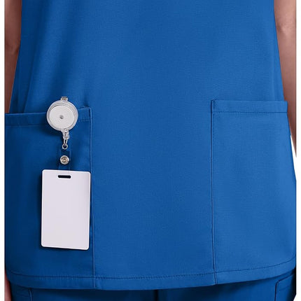 Dickies Women's EDS Signature Scrubs 86706 Missy Fit V-Neck Top Medical Shirt, Royal, L