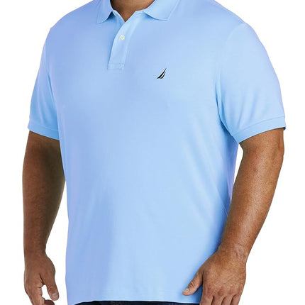 Nautica Men's Classic Fit Short Sleeve Solid Soft Cotton Polo Shirt Noon Blue