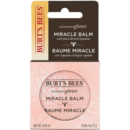 Burt's Bees Lip Balm, Multi-purpose Hydrating Balm Tin For Lips, Face, Cuticles, Body & Hair Flyaways, Goodness Glows Miracle Balm, 17g