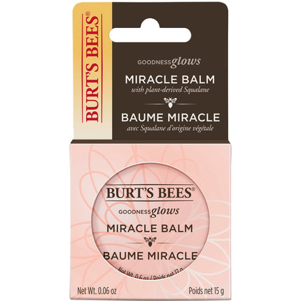 Burt's Bees Bálsamo labial, bálsamo hidratante multiusos en lata para labios, rostro, cutículas, cuerpo y cabello suelto, bálsamo milagroso Goodness Glows, 17 g