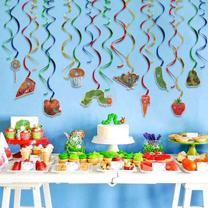 LINGTEER Le Dessin Animé La Chenille Qui Fait Des Trous, Papillon et Tourbillons – 20 Pièces, Décorations de Fête d'Anniversaire pour Enfants sur le Thème de la Lecture d'Histoires.