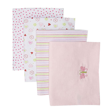 Spasilk Baby-Girls Newborn 4 Pack 100% Cotton Flan