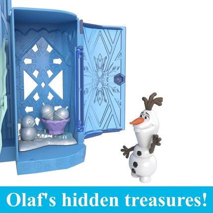 Mattel Disney Frozen Toys, Elsa Stackable Castle Doll House Playset with Small Doll and 8 Pieces, Inspired by the Disney Frozen Movies, Kids Travel Toys and Gifts, HLX01
