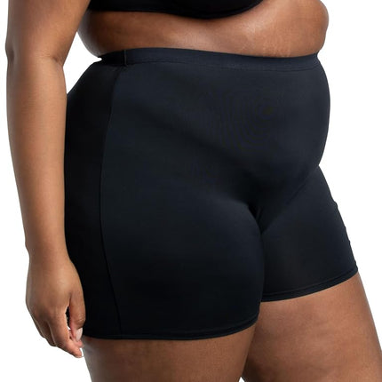 Fruit Of The Loom Women's Boxer Briefs with Stretch, Mid Thigh Length Boy Shorts, Available in Plus Size Panties, Microfiber-Colors May Vary, 9 (Pack of 4)