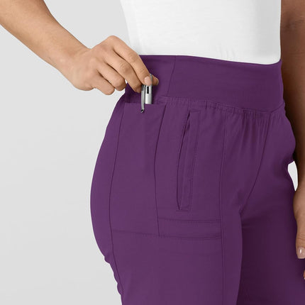 WonderWink Women's Comfort Waist Cargo Jogger Scrub Pant, Eggplant, S PET, Eggplant, Small