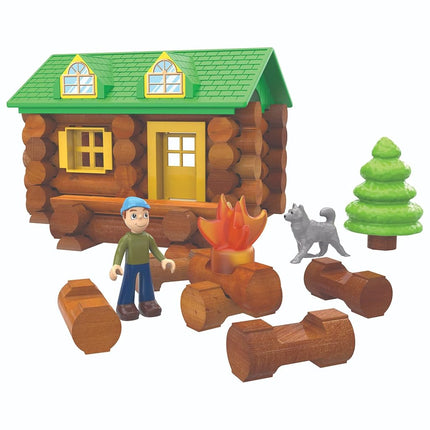 Basic Fun Lincoln Logs | On The Trail Building Set | Educational Toys for Kids, 59 Piece STEM Learning Kit, Engineering Construction for Kids Aged 8 00821