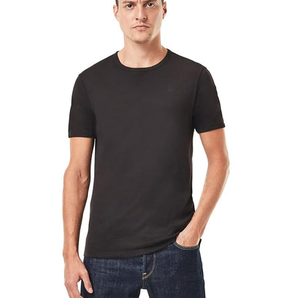 G-STAR Men's Base T-Shirt 2-Pack, Black (Black D07