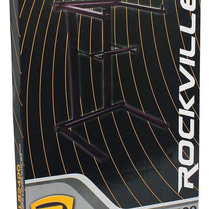 Rockville RLS2400 Lightweight Folding DJ Laptop Stand with Extra Shelf & Travel Bag