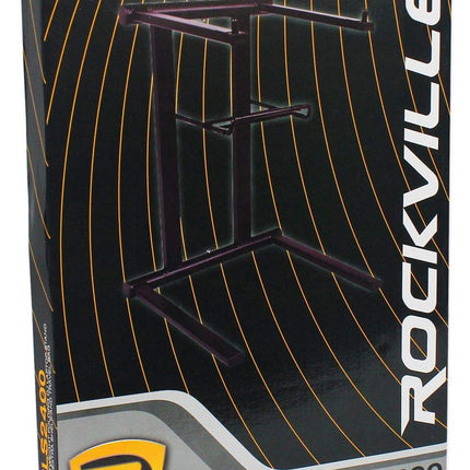 Soporte ligero y plegable para DJ Rockville RLS2400 con estante adicional y bolsa de viaje