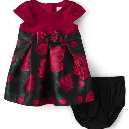 The Children's Place Baby-Girls and Newborn Holiday Dress, Berry Jam, 6-9 Months