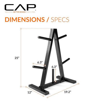 Cap Barbell Plate Rack, 1", Black