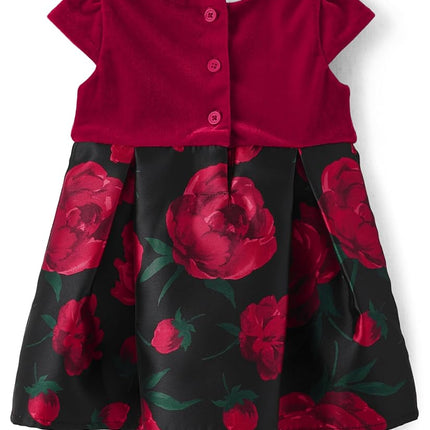 The Children's Place Baby-Girls and Newborn Holiday Dress, Berry Jam, 3-6 Months