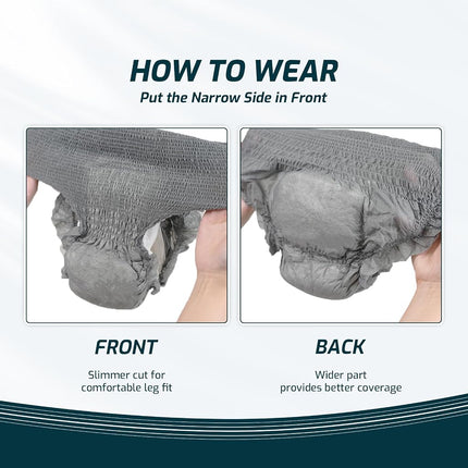 SUNKISS Super Soft Incontinence Underwear for Men, Medium, Grey, 30 Count