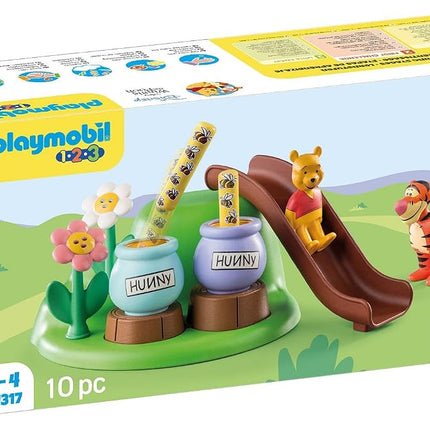 Playmobil 71317 1.2.3 & Disney: Winnie's & Tigger's Bee Garden, Winnie-the-Pooh, educational toys for toddlers, gifting toy and fun imaginative role-play, playsets for children ages 12 months+