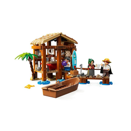 LEGO® ONE PIECE Windmill Village Hut 75636 Building Kit, Role-Play Pirate Toy for Kids, Anime Room Decor, Playset for Boys and Girls with a Shop, Boat and Minifigures of Luffy, Shanks and Makino