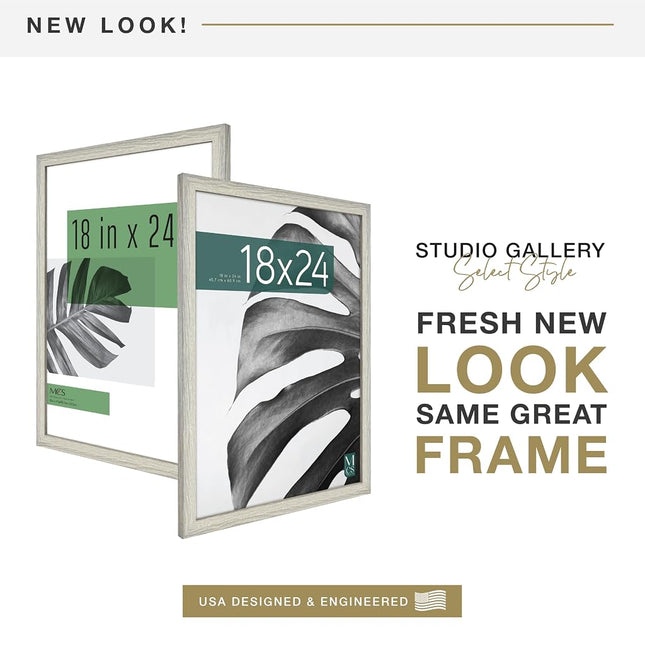 MCS Industries Inc 63738 18x24 Inch Studio Gallery, Gray Woodgrain Frames, 18x24