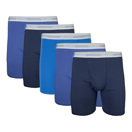 Gildan Mens Underwear Boxer Briefs, Multipack, Nav