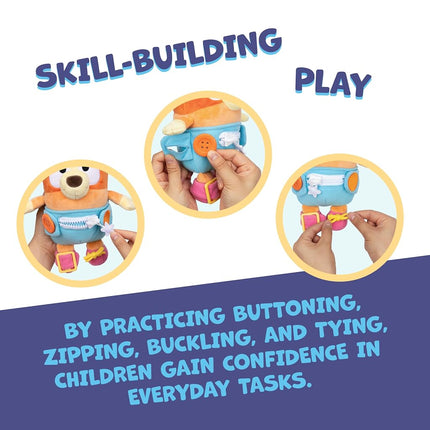 Dress & Play Baby Bingo Plush, Learn to Dress Doll for Toddlers