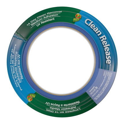 Duck Tape Blue Clean Release Masking Tape, Indoor Painting and Decorating Multi Surfaces Prevent Paint Bleed 24mm X 55m