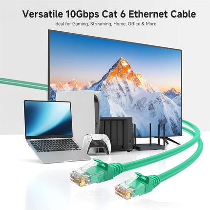 Cable Matters 5-Pack Snagless Cat6 Ethernet Cable (Cat6 Cable/Cat 6 Cable) in Green 10 Feet - Available 1FT - 150FT in Length