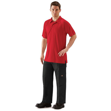 Red Kap Men's Standard Active Performance Polo Shirt, Large Tall Red