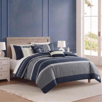 Nautica Rendon Duvet Cover Set King Charcoal