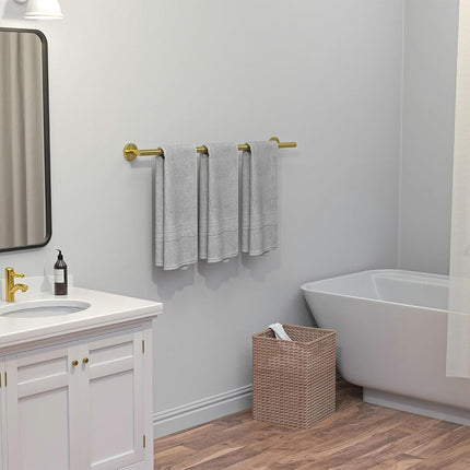 USHOWER Brushed Gold Bath Towel Bar, 30-Inch Towel Racks for Bathroom Wall-Mounted, SUS304 Stainless Steel Towel Rod (Total Length 32-Inch)