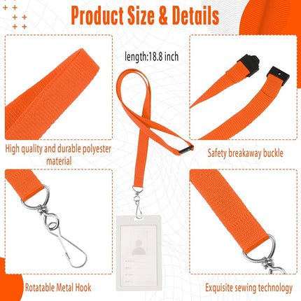 Patelai 60 Pcs Breakaway Lanyards with J Hook, Orange
