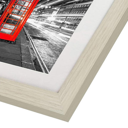 Americanflat 11x14 Light Wood Picture Frame - Displays 8x10 with Mat or 11x14 Without Mat - Engineered Wood with Shatter Resistant Glass - Horizontal and Vertical Formats for Wall