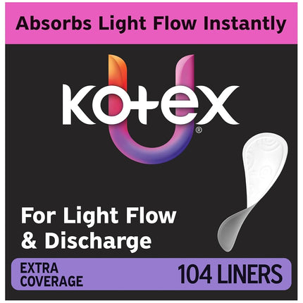 Kotex Absorbent Flat Liners, Light Absorbency, Ext
